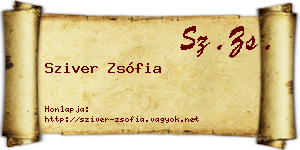 Sziver Zsófia névjegykártya