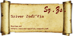 Sziver Zsófia névjegykártya